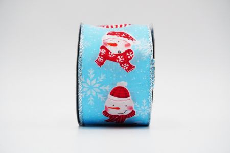 Snowman wired Christmas Ribbon_KF6563G-12_Blue
